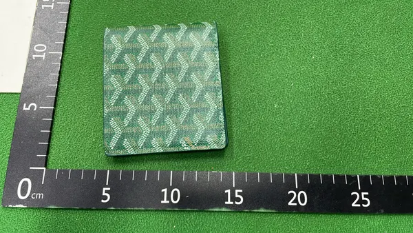 Green Chevron Print Bifold Wallet — warehouse QC photo 2
