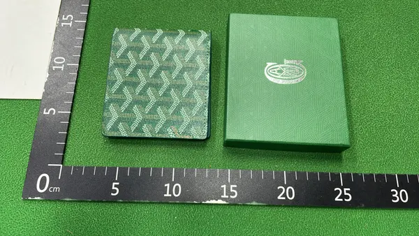 Green Chevron Print Bifold Wallet — warehouse QC photo 3