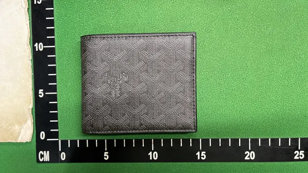 Green Chevron Print Bifold Wallet — warehouse QC photo 4