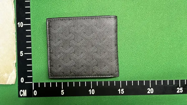 Green Chevron Print Bifold Wallet — warehouse QC photo 5