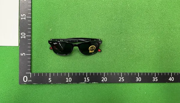 Black Square Frame Sunglasses With Dark Lenses (Black) — warehouse QC photo 1