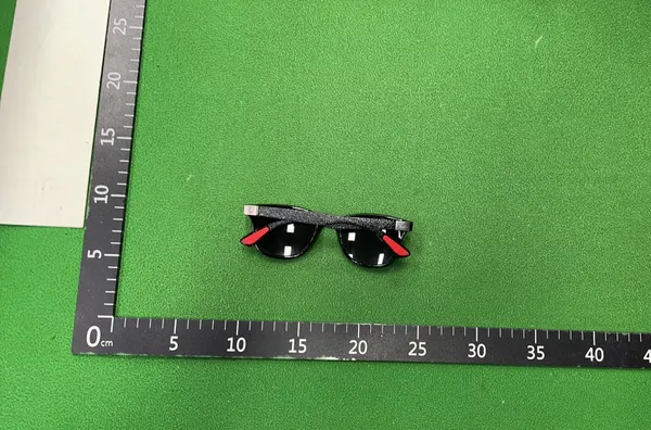 Black Square Frame Sunglasses With Dark Lenses (Black) — warehouse QC photo 2