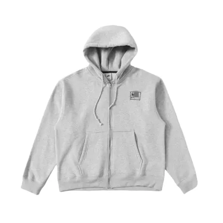 Grey Marl Full-Zip Hoodie With Drawstring Hood — merchant catalogue photo