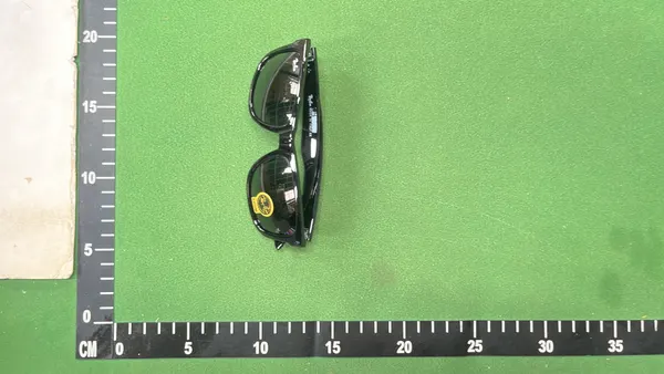 Black Square Frame Sunglasses With Dark Lenses (#2) — warehouse QC photo 1