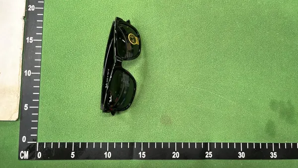Black Square Frame Sunglasses With Dark Lenses (#2) — warehouse QC photo 2