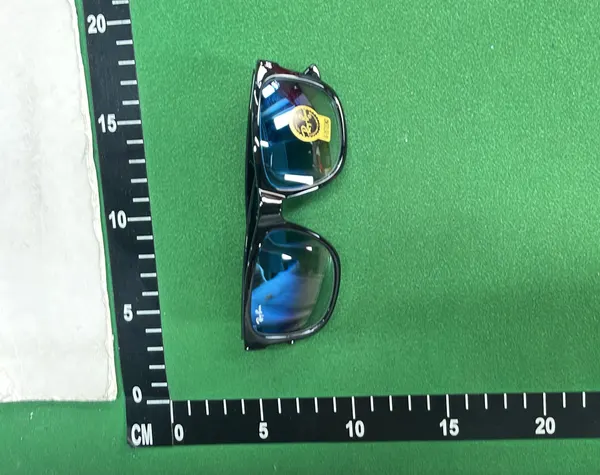 Black Square Frame Sunglasses With Dark Lenses (#2) — warehouse QC photo 4