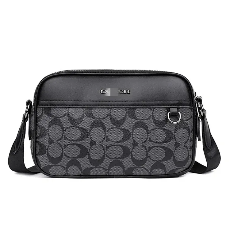 Black Monogram Crossbody Bag With Webbing Strap — merchant catalogue photo
