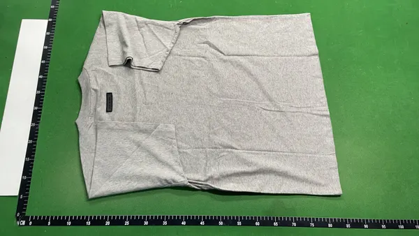 Grey Arched Lettering Print T-Shirt — warehouse QC photo 3