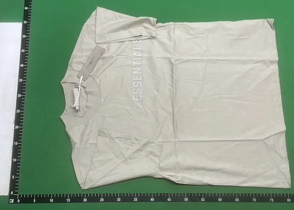 Relaxed Fit Cotton Tee With Tonal Chest Lettering — warehouse QC photo 2