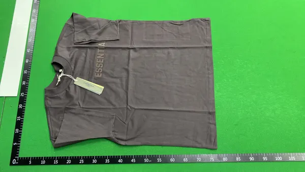 Relaxed Fit Cotton Tee With Tonal Chest Lettering — warehouse QC photo 6