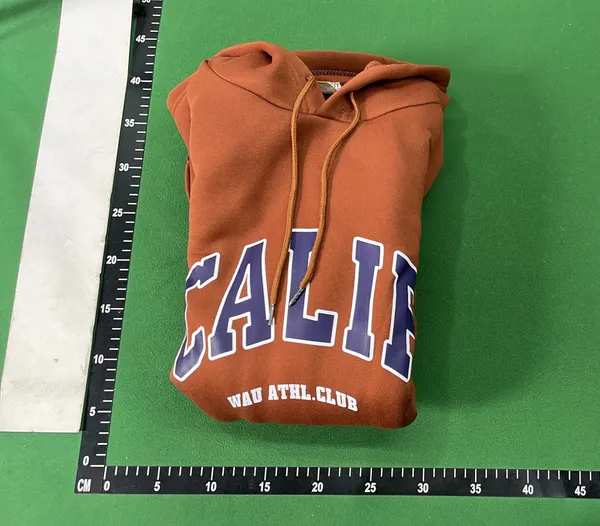 Navy Oversized Hoodie With Collegiate Print — warehouse QC photo 4