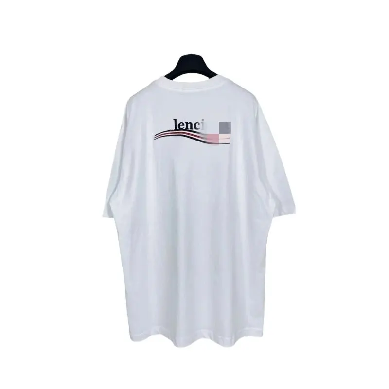 Oversized Cotton Tee With Wave Chest Print — merchant catalogue photo