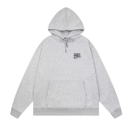 Grey Marl Full-Zip Hoodie With Drawstring Hood (Grey) — merchant catalogue photo