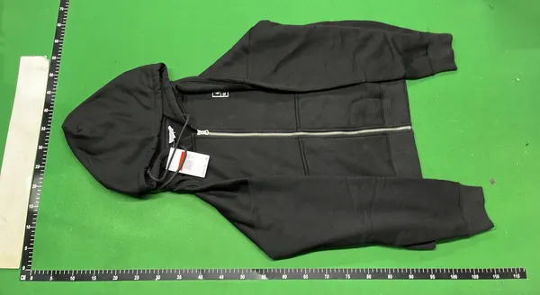 Grey Marl Full-Zip Hoodie With Drawstring Hood (Grey) — warehouse QC photo 2