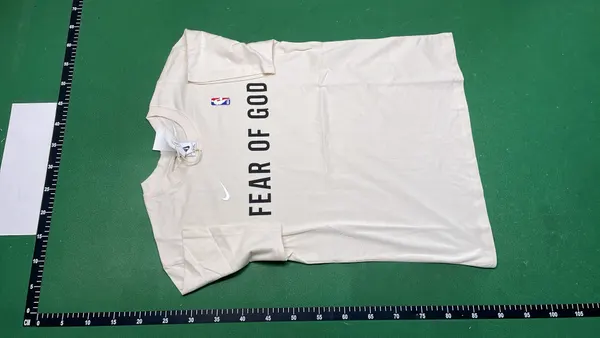 Black Mesh Drawstring Shorts With Woven Label (Beige) — warehouse QC photo 2