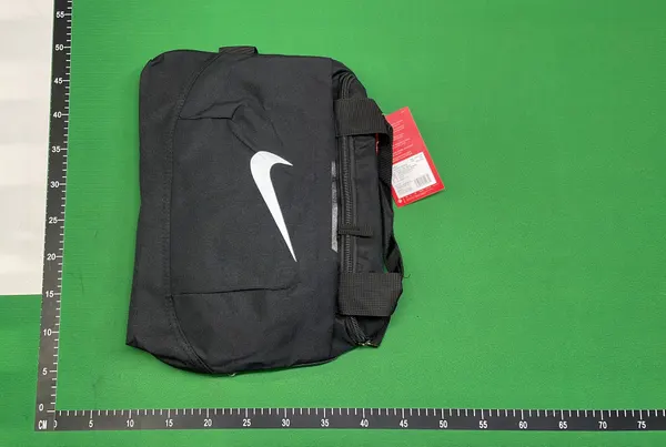 Black Duffle Gym Bag With Shoulder Strap — warehouse QC photo 2
