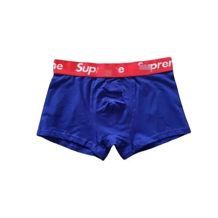 Blue Boxer Briefs With Red Logo Waistband — merchant catalogue photo