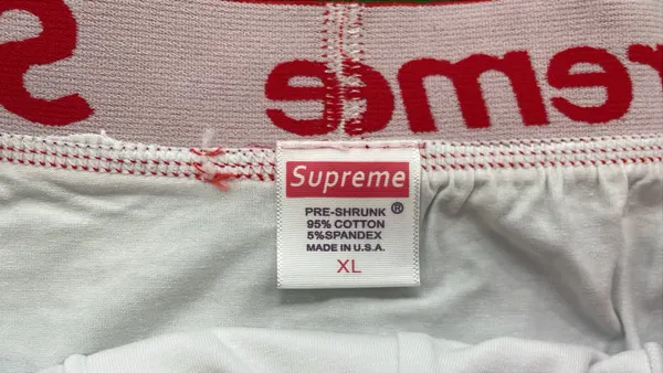 Blue Boxer Briefs With Red Logo Waistband — warehouse QC photo 1