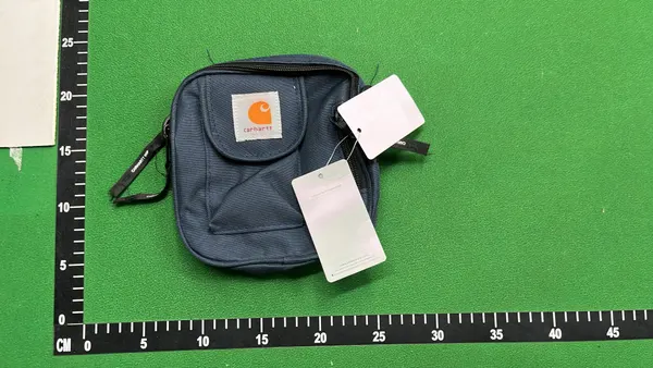 Black Canvas Crossbody Shoulder Bag — warehouse QC photo 1