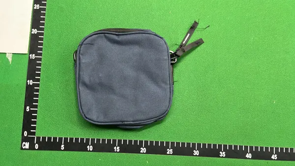 Black Canvas Crossbody Shoulder Bag — warehouse QC photo 2