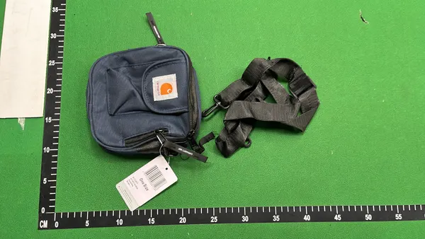 Black Canvas Crossbody Shoulder Bag — warehouse QC photo 3