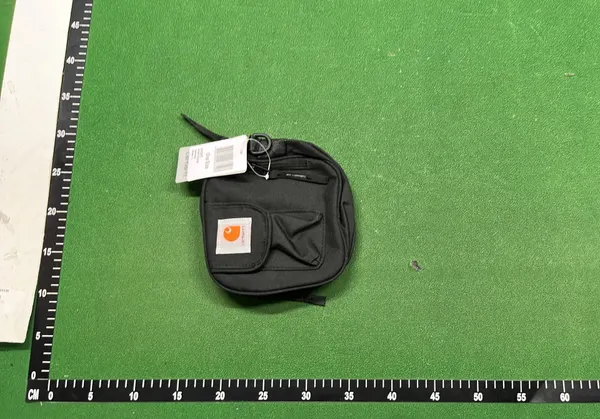 Black Canvas Crossbody Shoulder Bag — warehouse QC photo 4