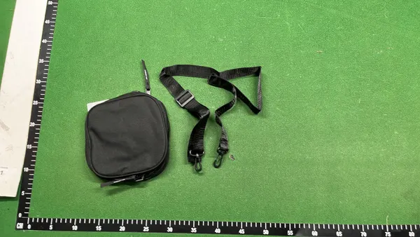 Black Canvas Crossbody Shoulder Bag — warehouse QC photo 6