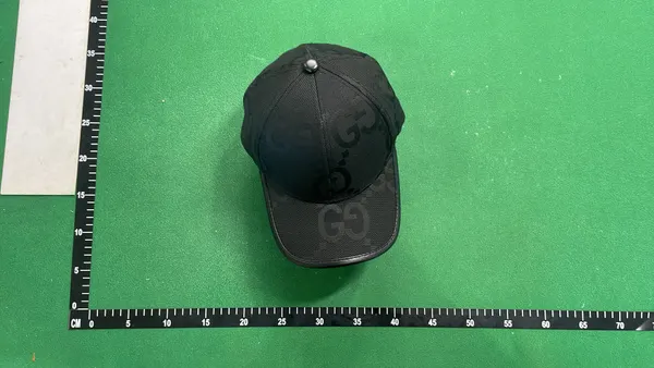 Black Monogram Jacquard Baseball Cap — warehouse QC photo 1