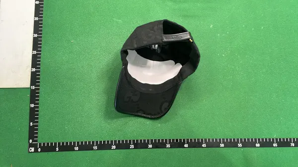 Black Monogram Jacquard Baseball Cap — warehouse QC photo 3