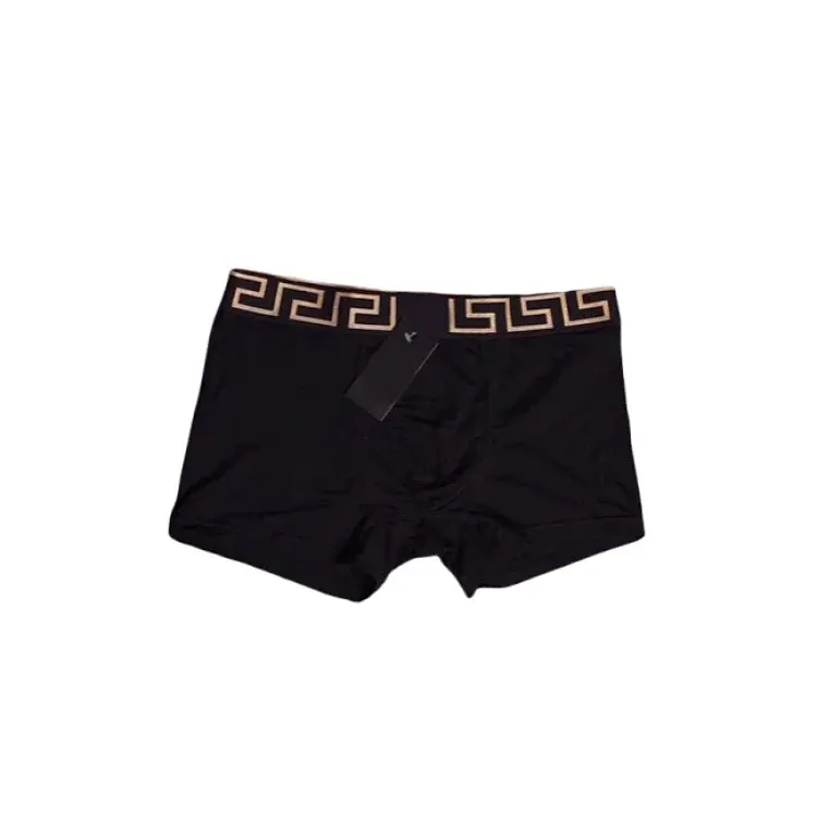 Black Boxer Briefs With Patterned Waistband — merchant catalogue photo
