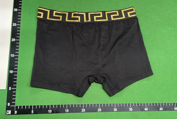 Black Boxer Briefs With Patterned Waistband — warehouse QC photo 3
