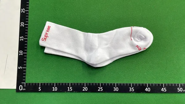 White Ribbed Cushion Crew Socks 4-Pack — warehouse QC photo 1