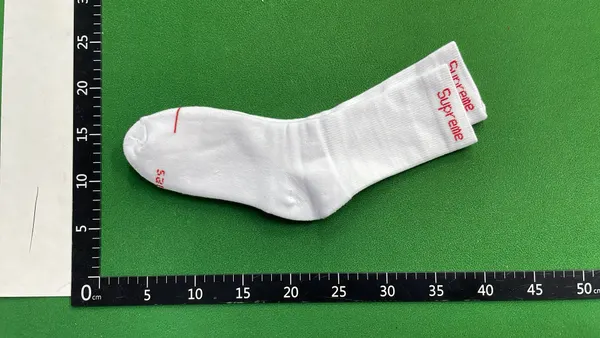White Ribbed Cushion Crew Socks 4-Pack — warehouse QC photo 2