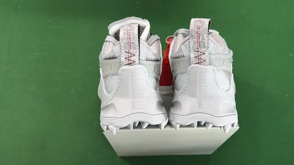 Cream Chunky Trail Sneakers With Arrow Print — warehouse QC photo 3