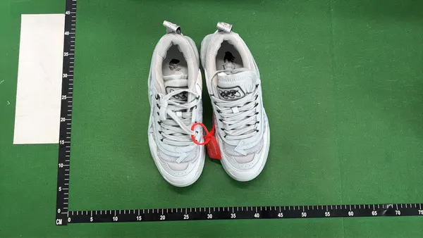 Cream Chunky Trail Sneakers With Arrow Print — warehouse QC photo 6