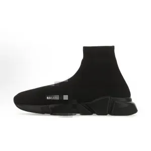 Black Knit Sock Sneakers With Sculpted Sole — merchant catalogue photo