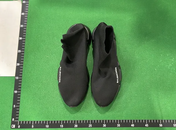 Black Knit Sock Sneakers With Sculpted Sole (#3) — warehouse QC photo 6