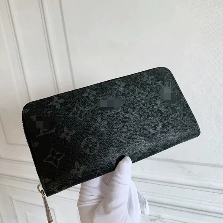 Black Patterned Zip-Around Long Wallet — merchant catalogue photo