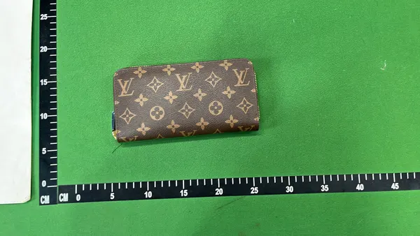 Black Patterned Zip-Around Long Wallet — warehouse QC photo 1