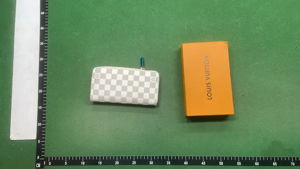 Black Patterned Zip-Around Long Wallet — warehouse QC photo 6