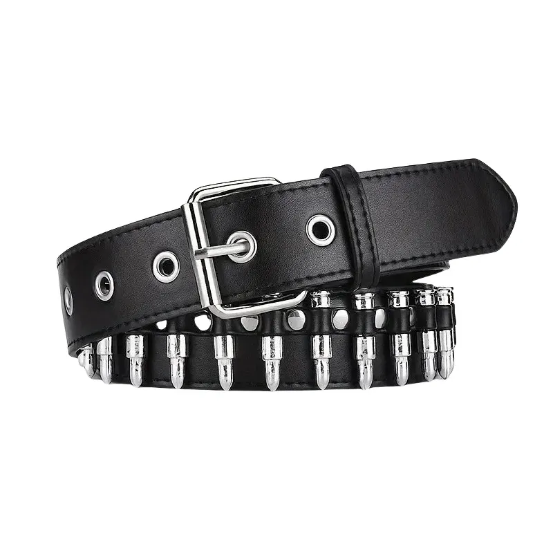 Black Studded Belt With Bullet Detail — merchant catalogue photo