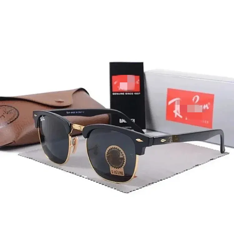 Black Gold Browline Sunglasses With Dark Lenses — merchant catalogue photo