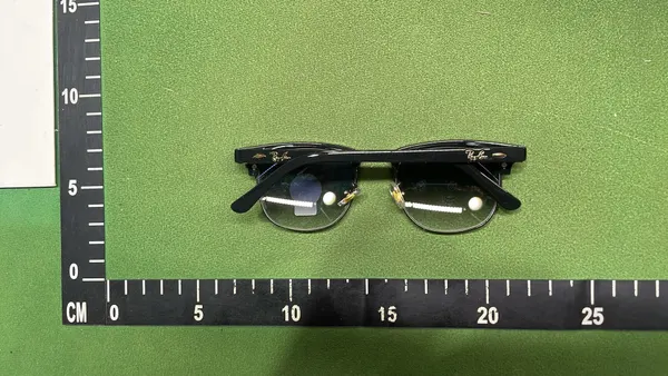 Black Gold Browline Sunglasses With Dark Lenses — warehouse QC photo 2