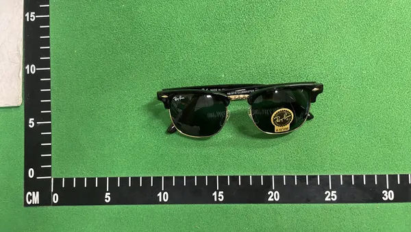 Black Gold Browline Sunglasses With Dark Lenses — warehouse QC photo 4