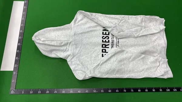 Pullover Hoodie With Large Printed Back Logo — warehouse QC photo 3