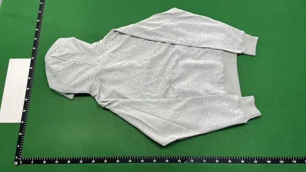 Black Hoodie With Red Embroidered Heart Motif — warehouse QC photo 3