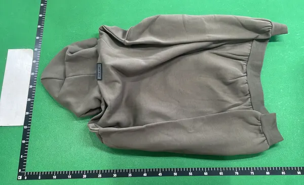 Charcoal Oversized Pullover Fleece Hoodie — warehouse QC photo 3