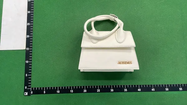 White Mini Top-Handle Bag With Round Handle — warehouse QC photo 1