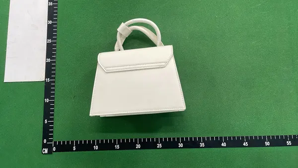 White Mini Top-Handle Bag With Round Handle — warehouse QC photo 2