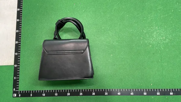 White Mini Top-Handle Bag With Round Handle — warehouse QC photo 5